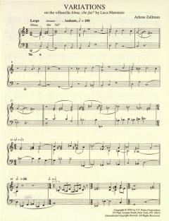 Variationen über die Villanella Alma che fai? von Arlene Zallman 