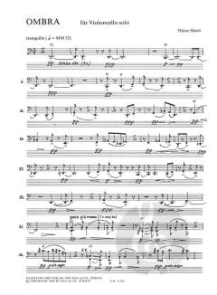 Ombra für Violoncello solo oder Violine/Viola von Heinz Marti 