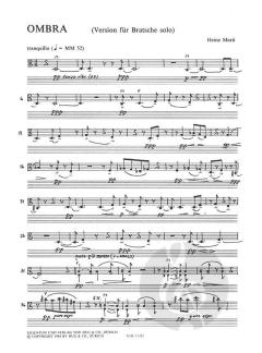 Ombra für Violoncello solo oder Violine/Viola von Heinz Marti 