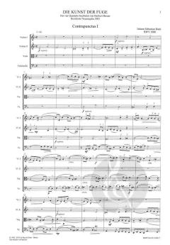Die Kunst der Fuge für 4 Quartette von Johann Sebastian Bach 
