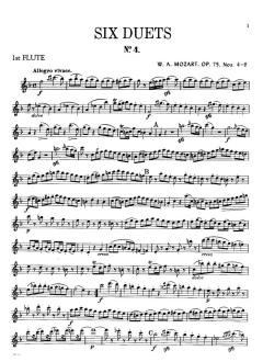 6 Duets op. 75 Nr. 4-6 von Wolfgang Amadeus Mozart 