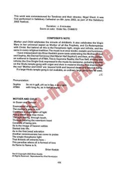 Mother and Child von John Tavener 