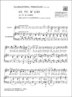 Se Tu M'ami Medium Voice Piano Italian von Giovanni Battista Pergolesi 