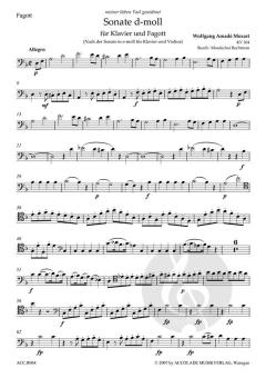 Sonate d-moll nach der Violinsonate KV 304 von Wolfgang Amadeus Mozart 