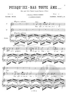Puisqu Ici Bas Toute Ame Op. 10 von Gabriel Fauré 