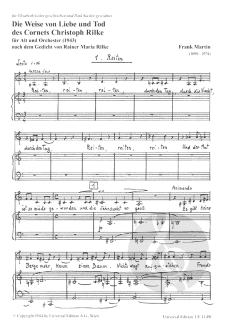 Die Weise von Liebe und Tod des Cornets Christoph Rilke von Frank Martin 