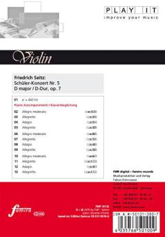 Play It: Seitz Schüler-Konzert Nr. 5 D-Dur op. 7 von Friedrich Seitz 