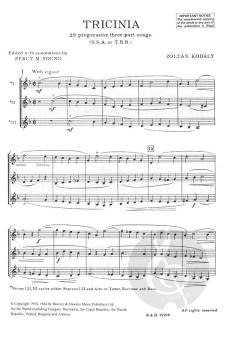 Choral Method Vol. 12: Tricinia Hungarica (Zoltan Kodaly) 