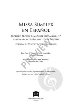 Missa Simplex en Español von Richard Proulx 