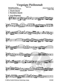 Hochzeitskantate Vergnügte Pleißenstadt BWV 216 von Johann Sebastian Bach 