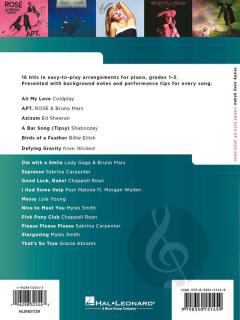 Really Easy Piano: Chart Hits of 2024-2025 