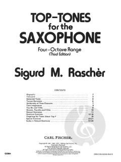 Top-Tones for the Saxophone von Sigurd M. Rascher 