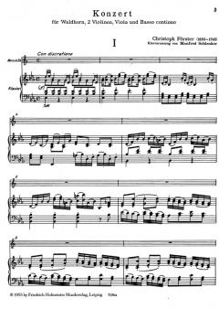 Konzert von Christoph Förster für Waldhorn, 2 Violinen, Viola und B.c.