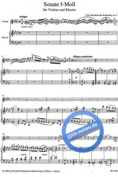 Sonate f-Moll op. 4 von Felix Mendelssohn Bartholdy 