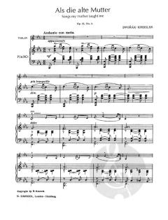Als die alte Mutter sang op. 55/4 von Antonín Dvorák 