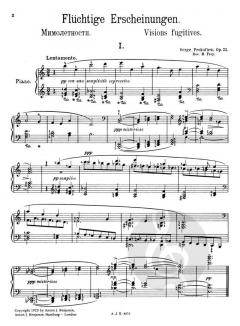 Flüchtige Erscheinungen op. 22 von Sergei Sergejewitsch Prokofjew 