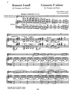 Trompetenkonzert f-Moll op. 18 von Oskar Boehme für Trompete und Klavier im Alle Noten Shop kaufen