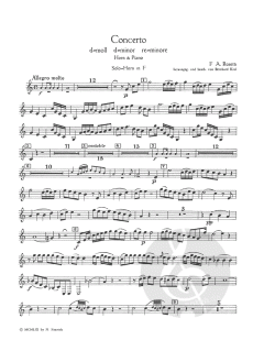 Hornkonzert d-Moll Murray C38 von Antonio Rosetti für Horn und Klavier