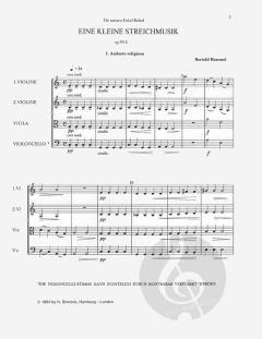 Eine kleine Streichmusik op. 95b von Bertold Hummel für Streichquartett (Kontrabass ad lib.) oder Streichorchester im Alle Noten Shop kaufen