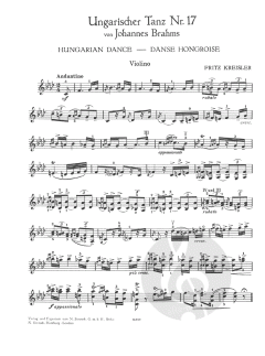 Ungarischer Tanz Nr. 17 von Johannes Brahms 