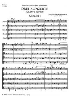 Drei Konzerte op. 15, I- III von Joseph Bodin de Boismortier 