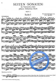 Suiten für Violoncello Band 1 von Johann Sebastian Bach für Viola übertragen im Alle Noten Shop kaufen