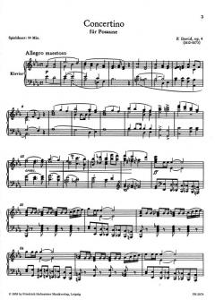 Concertino Es-Dur, op. 4 von Ferdinand David für Posaune und Orchester (schwer) im Alle Noten Shop kaufen