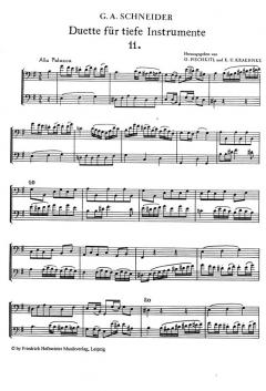 Duette für tiefe Instrumente Heft 2 (Georg Abraham Schneider) 