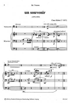 Un souvenir für Violoncello und Klavier von Claus Kühnl im Alle Noten Shop kaufen