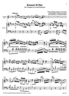 Konzert D-Dur für Trompete in D und Orchester von Johann Matthias Sperger im Alle Noten Shop kaufen