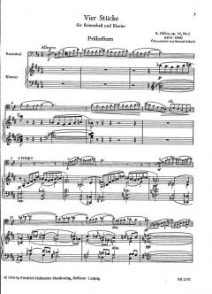 4 Stücke op. 32 von Reinhold Glière 