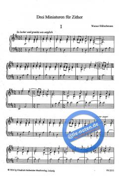 Drei Miniaturen für Zither von Werner Hübschmann im Alle Noten Shop kaufen