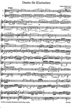 Duetto für Klarinetten, op. 8 von Johann Sobeck 