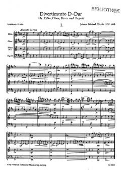 Divertimento D-Dur / Part (Johann Michael Haydn) 