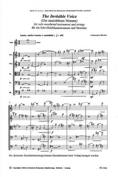 The Invisible Voice für Solo-Holzblasinstrument und Streicher von Johannes Reiche Für Solo-Holzblasinstrument und Streicher im Alle Noten Shop kaufen (Partitur)