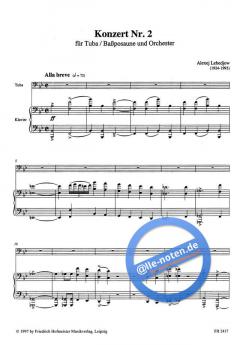Konzert Nr. 2 für Tuba / Bassposaune und Orchester von Alexej Lebedjew im Alle Noten Shop kaufen