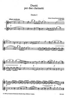 Duetti per due clarinetti von Johann Georg Heinrich Backofen 