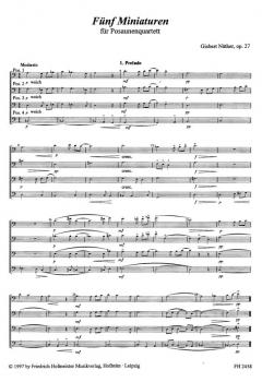 5 Miniaturen, op. 27 für Posaunenquartett im Alle Noten Shop kaufen