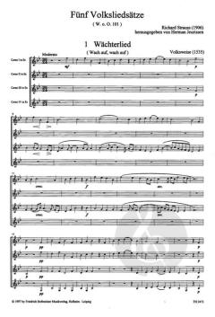5 Volksliedsätze von Richard Strauss für Hornquartett