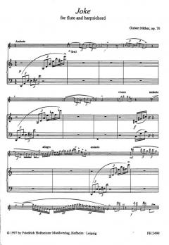 Joke for flute and harpsichord, op. 70 von Gisbert Nöther 