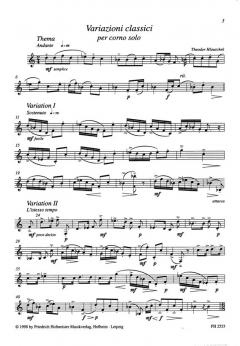 Variazioni classici von Theodor Hlouschek für Horn