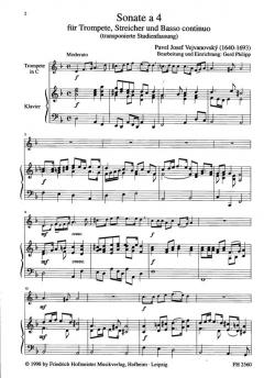 Sonata a 4 für Trompete, Streicher und B. c. von Pavel Josef Vejvanovsk\(y' im Alle Noten Shop kaufen