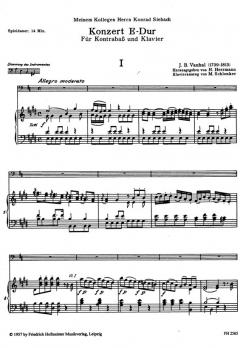 Konzert D-Dur von Johann Baptist Vanhal für Kontrabass und Orchester (Fassung in E-Dur) im Alle Noten Shop kaufen