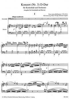 Konzert Nr. 3 D-Dur von Franz Anton Hoffmeister für Kontrabass und Orchester im Alle Noten Shop kaufen