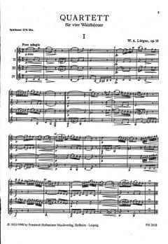 Quartett, op. 19 von W. A. Lütgen für Hornquartett