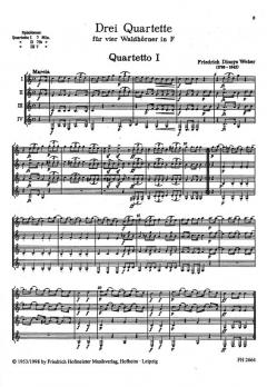 3 Quartette von Friedrich Dionys Weber für Hornquartett