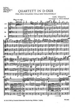 Quartett D-Dur von Carl Stamitz 