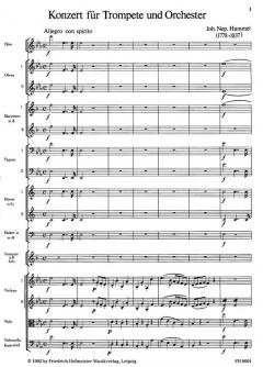 Konzert E-Dur für Trompete und Orchester von Johann Nepomuk Hummel 