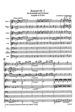 Konzert für Kontrabass und Orchester von Carl Ditters von Dittersdorf 