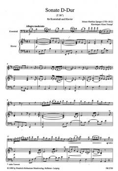 Sonate D-Dur (T38). von Johann Matthias Sperger 